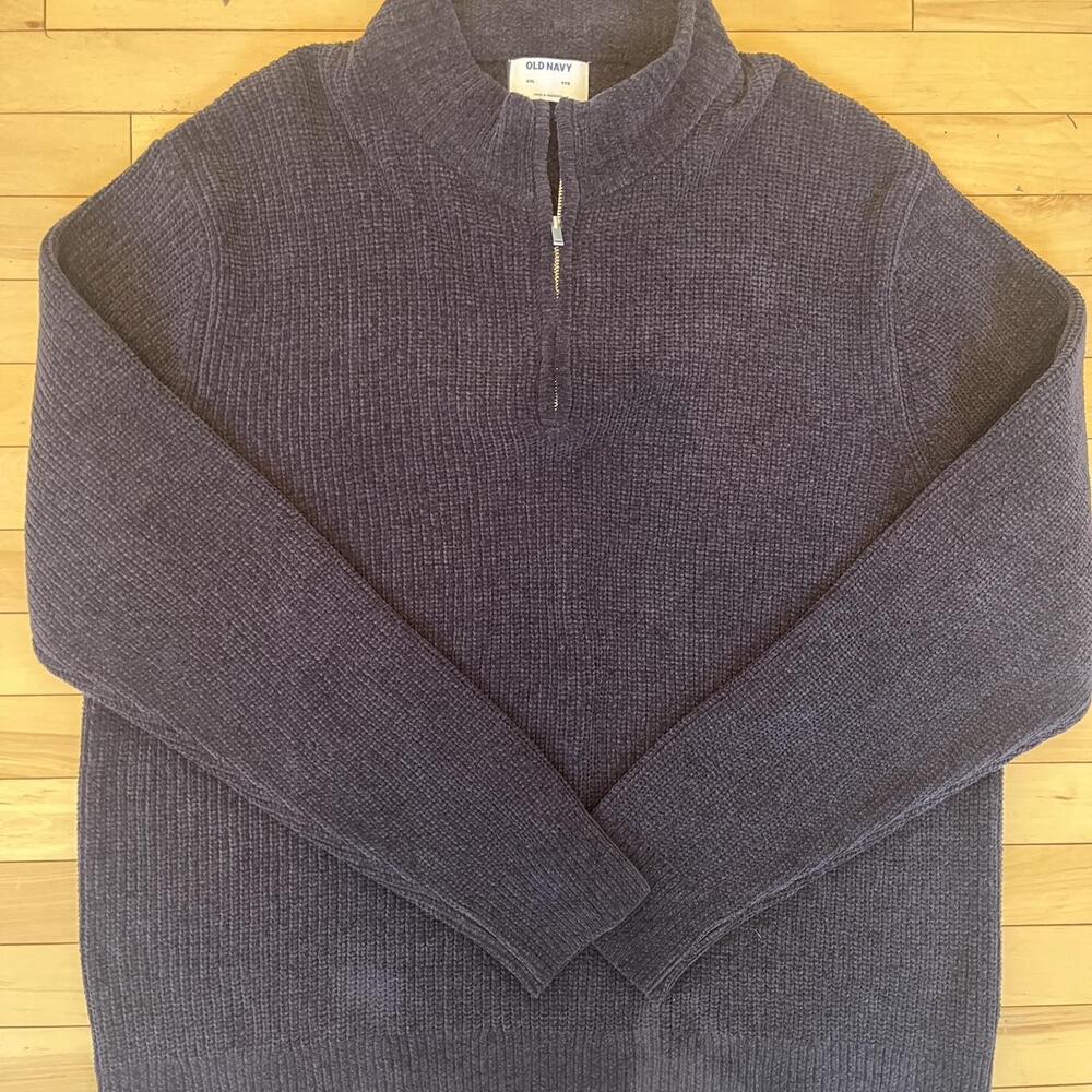 Old Navy navy mens quarter zip knit jumper Size XXL